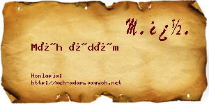 Méh Ádám névjegykártya